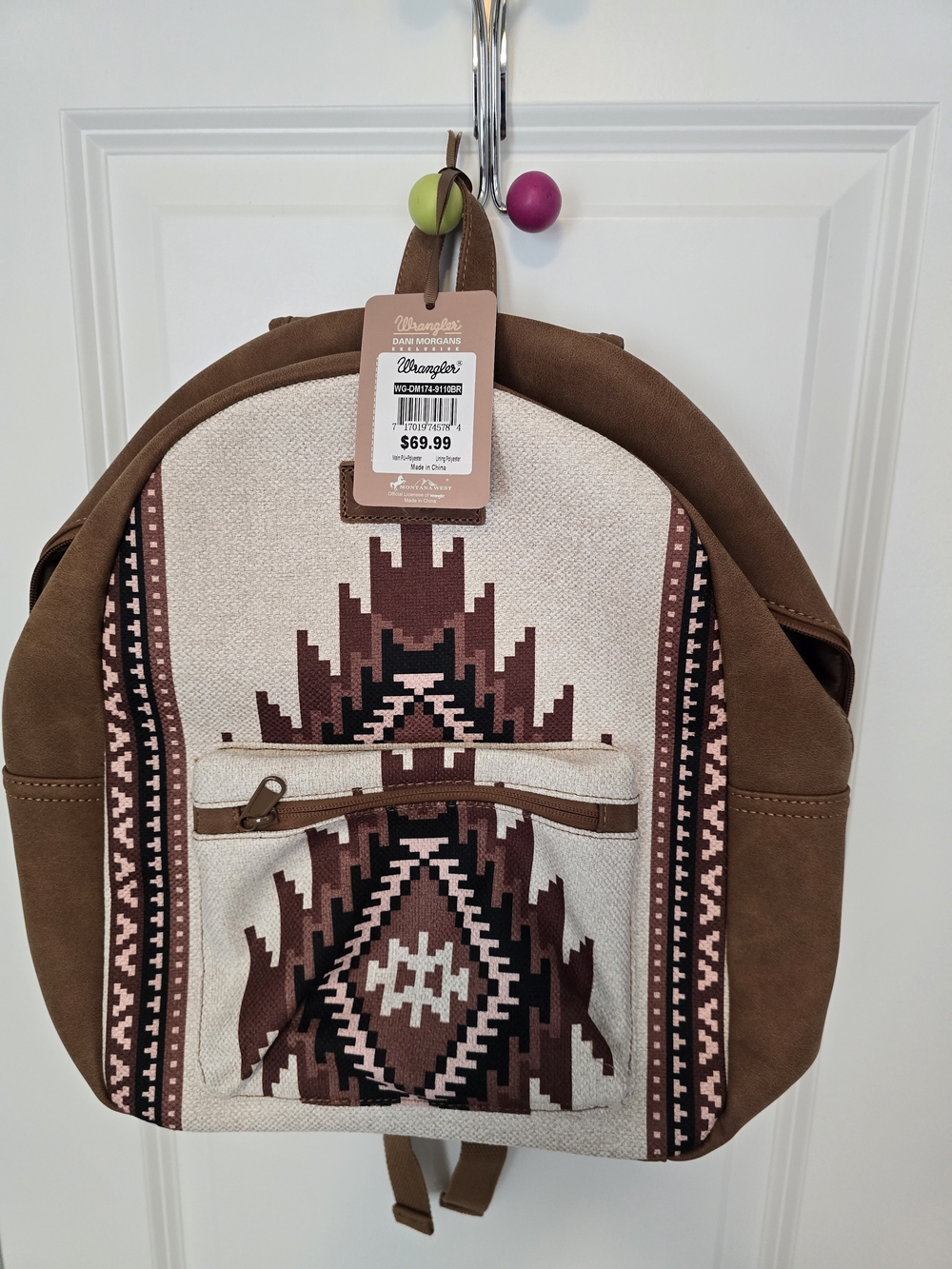 Wrangler Brown Aztec Pattern Women's Backpack